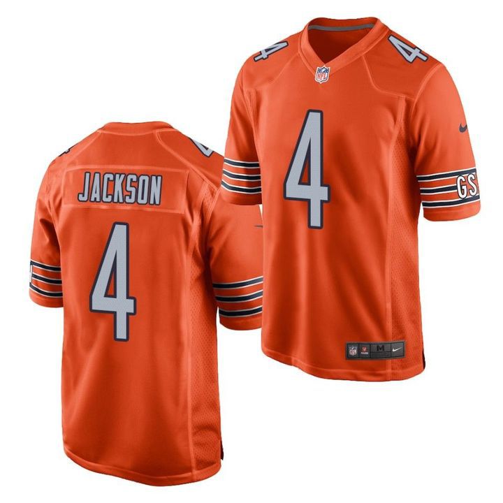 Men Chicago Bears 4 Eddie Jackson Nike Orange Game NFL Jersey